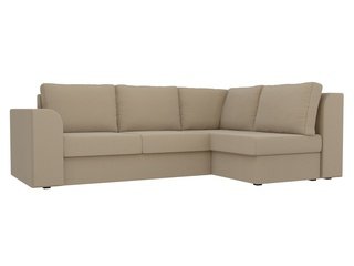 Угловой диван-кровать правый Пауэр, бежевый/рогожка