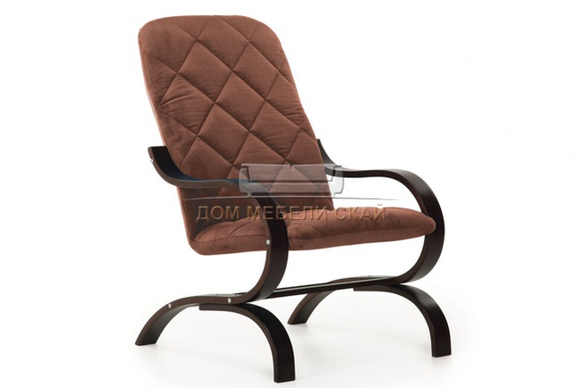 Кресло Лидер, коричневый велюр