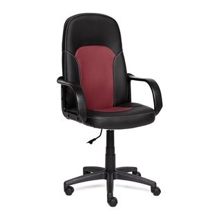 Кресло офисное Парма Parma, черная/бордовая экокожа