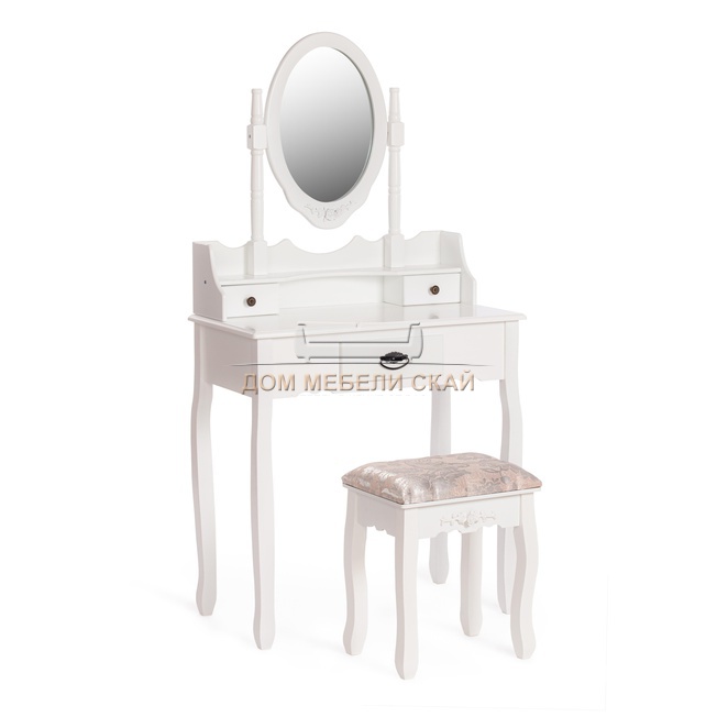 Туалетный столик с зеркалом и табуретом Secret De Maison Gaude, белый