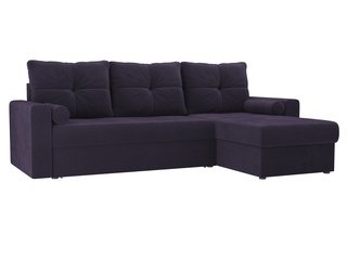 Угловой диван-кровать правый Верона, фиолетовый/велюр