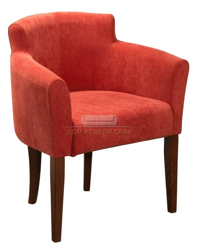 Стул-кресло Камилла, велюровый красного цвета