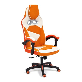 Кресло офисное ARENA, флок/ткань/молочный/оранжевый
