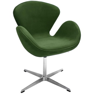 Кресло Swan Chair, зеленая замша