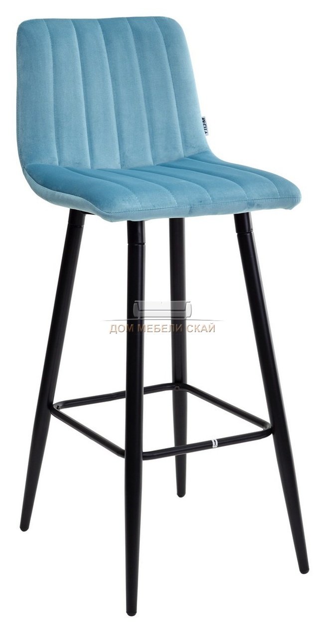 Барный стул DERRY, велюровый бирюзового цвета