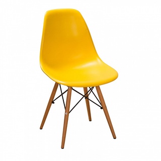 Стул Eames, пластиковый желтого цвета