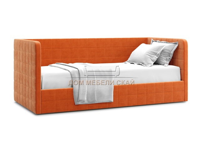 Кровать-кушетка мягкая Brenta 90x200 с ПМ, оранжевый велюр velutto 27