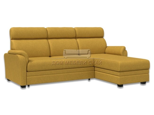 Угловой диван-кровать Омега 2-1, горчичная рогожка