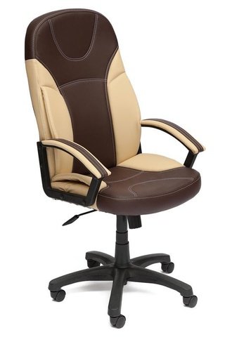 Кресло офисное Твистер Twister, коричневая/бежевая экокожа