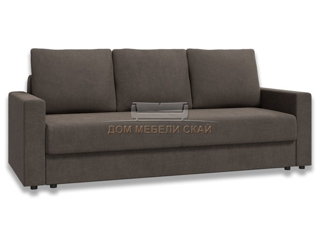 Диван-кровать Лира с боковинами 1400, серо-коричневый велюр