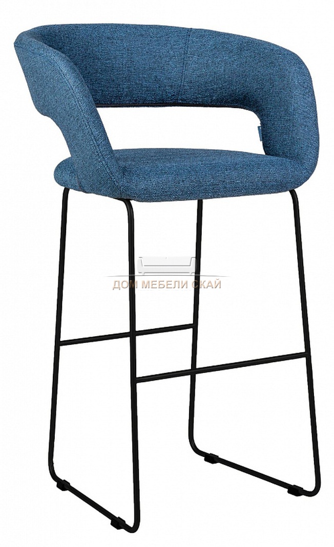 Стул-кресло полубарное Walter, рогожка темно-синего цвета БлюАрт/линк черный