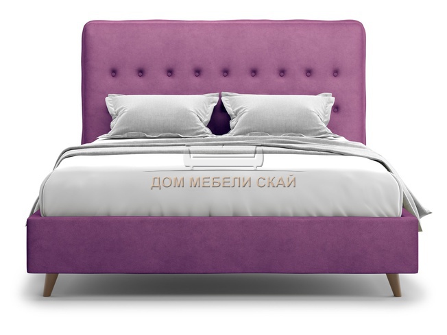Кровать двуспальная 180x200 Bergamo Lux, фиолетовый велюр velutto 15