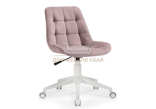 Компьютерное кресло Келми 1, велюр розовый/пластик белый
