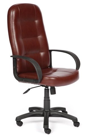 Кресло офисное Девон Devon, коричневая глянцевая экокожа