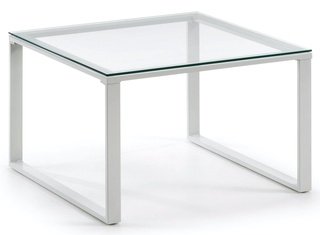 Журнальный столик квадратный Navis, белый/стекло