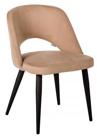 Стул-кресло Lars, велюровый бежевого цвета эко/черный