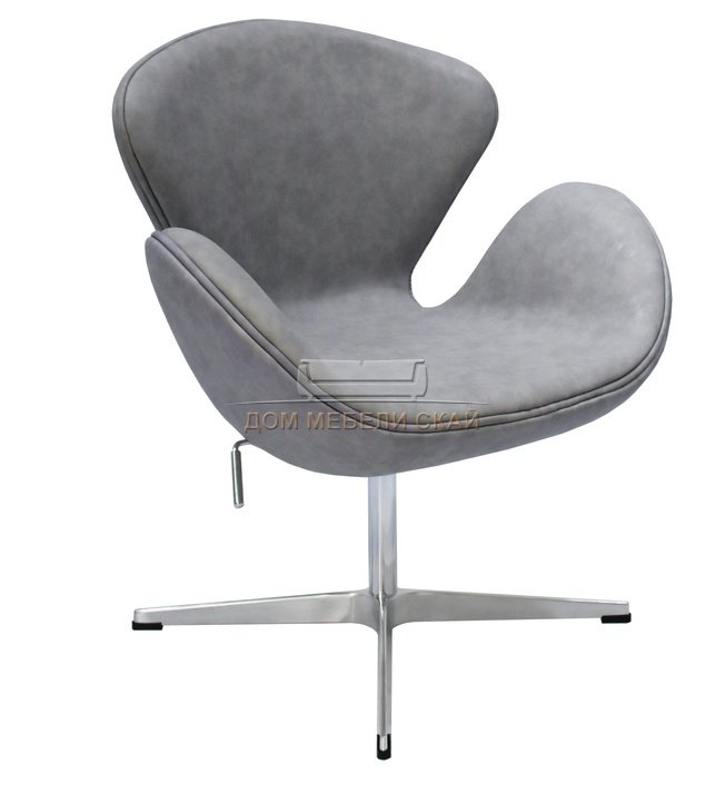 Кресло SWAN CHAIR, светло-серый матовый с эффектом состаренная кожа