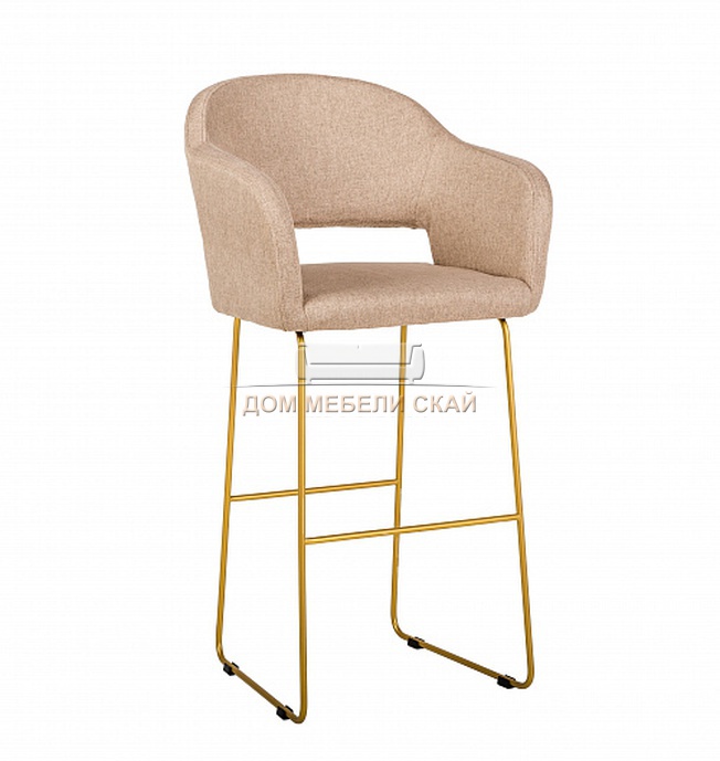 Кресло барное Oscar, рогожка бежевого цвета браун/линк золото