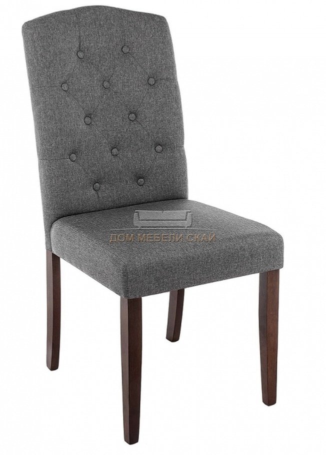 Стул Dark walnut, fabric grey рогожка серого цвета