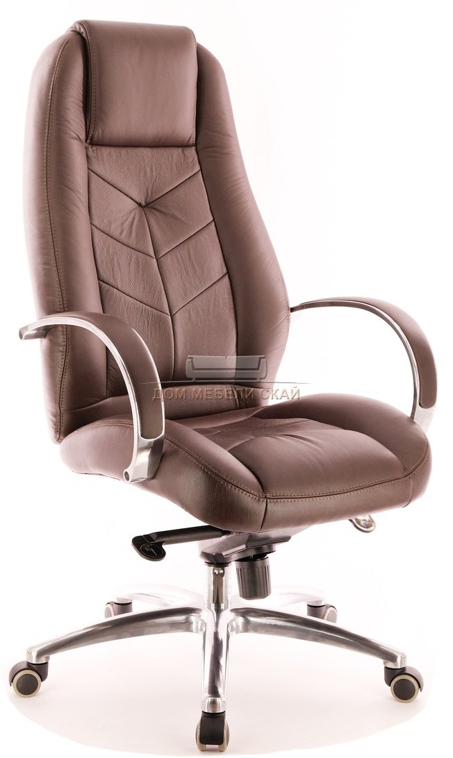 Кресло офисное Drift Full AL M, кожа коричневая