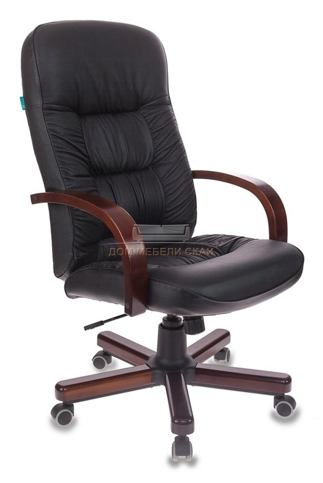 Кресло руководителя T-9908, черная натуральная кожа