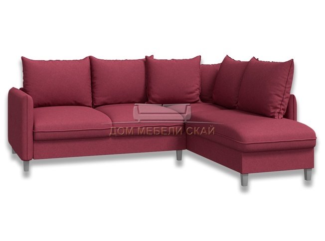 Угловой диван-кровать Лофт, винная рогожка