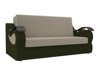 Диван-кровать аккордеон Меркурий, бежевый/зеленый/микровельвет