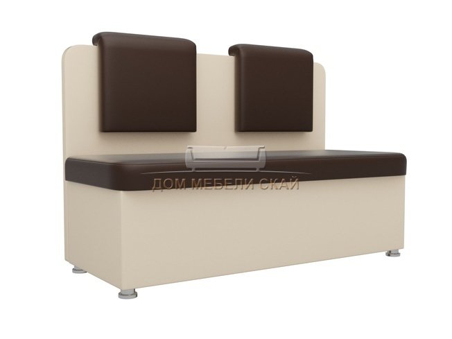 Кухонный диван Маккон 2-х местный, коричневый/бежевый/экокожа