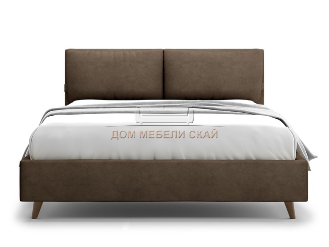 Кровать двуспальная 160x200 Trazimeno Lux, шоколадный велюр velutto 23