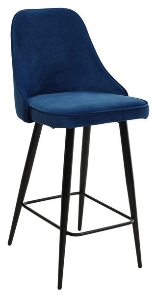 Полубарный стул NEPAL-PB, h68cm велюровый синего цвета
