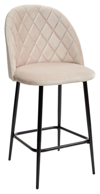 Полубарный стул НИРВАНА, велюровый светло-бежевого цвета