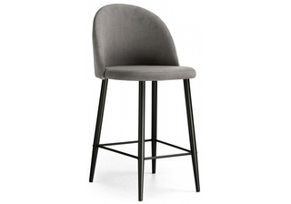 Барный стул Амизуре, велюровый серого цвета