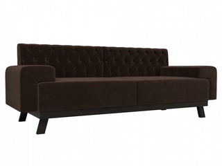 Прямой диван Мюнхен Люкс, коричневый микровельвет