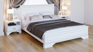 Кровать Кентаки 1600 с тумбами, белый