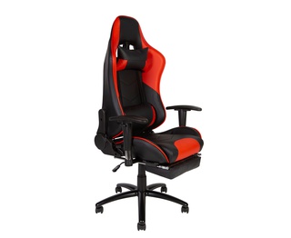 Игровое кресло Lotus GTS с реклайнером, черно-красная экокожа
