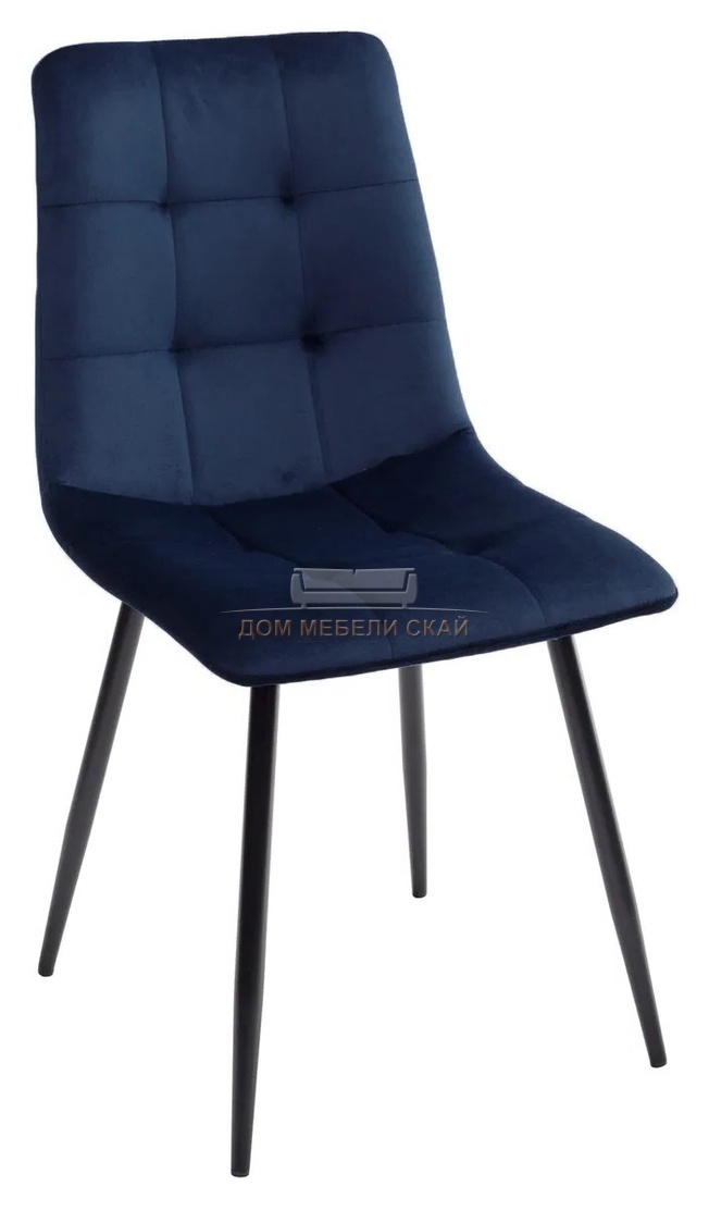 Стул BARI, велюровый темно-синего цвета UF910-18 NAVY BLUE/черный каркас