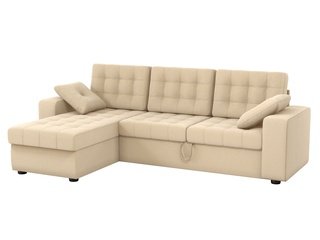 Угловой диван-кровать левый Камелот, бежевый/рогожка