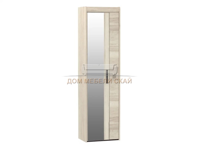 Шкаф для одежды Мале ПМ-1 с зеркалом, дуб галифакс белый