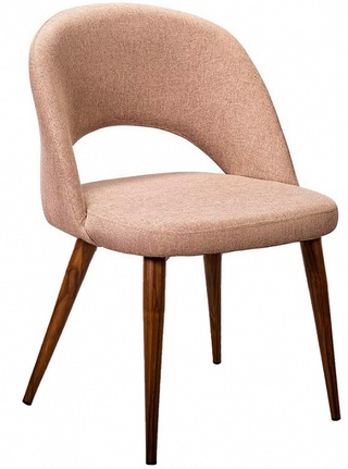 Стул-кресло Lars, рогожка бежевого цвета браун/темный орех