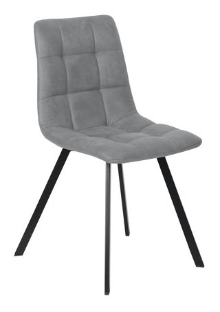 Стул металлический ROMY, велюровый серого цвета/черный каркас
