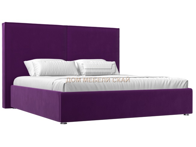Кровать двуспальная 160x200 Аура с ПМ, фиолетовый микровельвет