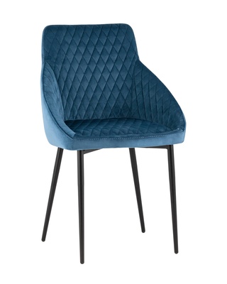 Стул Лиам, велюровый пыльно-синего цвета