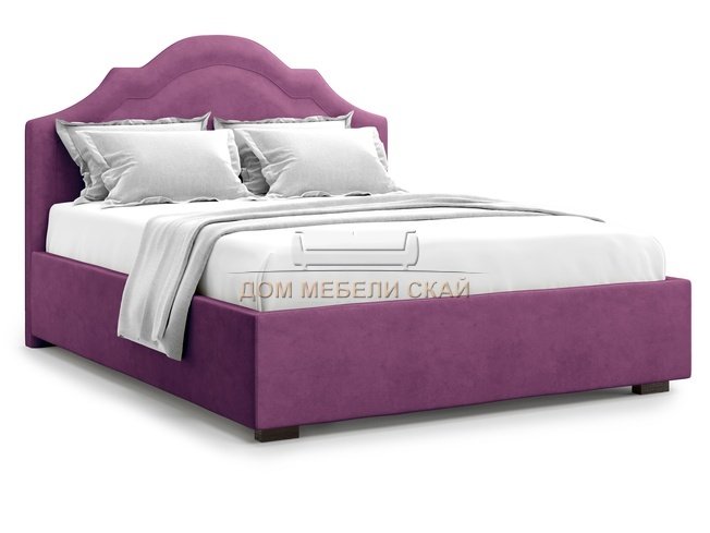 Кровать полутороспальная 140x200 Madzore с подъемным механизмом, фиолетовый велюр velutto 15