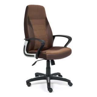 Кресло офисное Интер Inter, коричневое/экокожа/флок