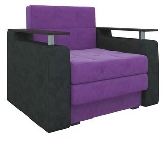 Кресло-кровать Мираж, фиолетовое/черное/микровельвет