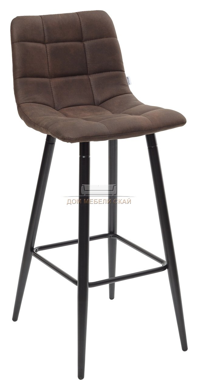 Барный стул SPICE, велюровый коричневого цвета