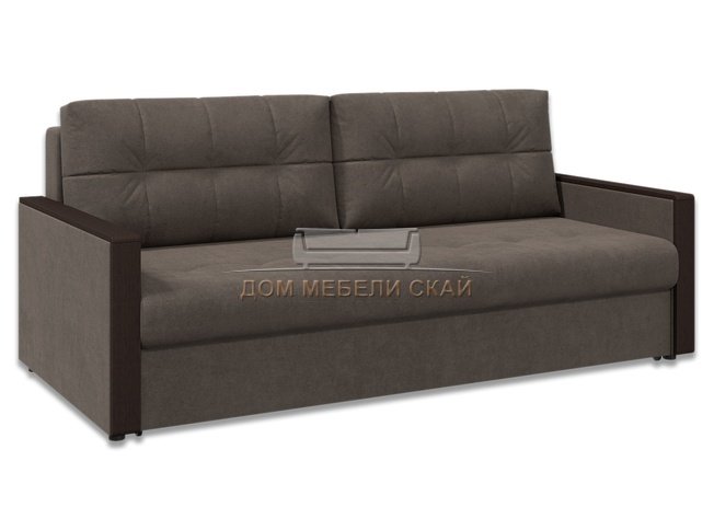 Диван-кровать Норд с декором БНП, серо-коричневый велюр/венге