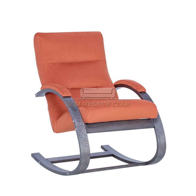Кресло-качалка Leset Милано, велюр V39 оранжевый/венге текстура