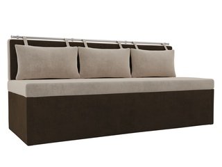 Кухонный диван со спальным местом Метро, бежевый/коричневый/велюр