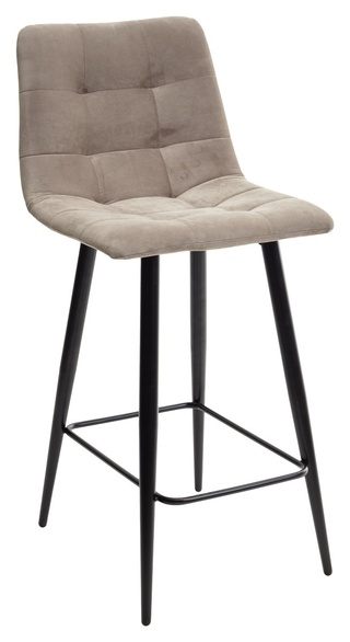 Полубарный стул CHILLI-QB, велюр бежевый латте #25/черный каркас